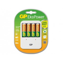 Chargeur de batteries NiMh GP EKOPOWER PB420 avec 4 piles rechargeables 1300 mAh AA Chargeur de batteries NiMh GP EKOPOWER PB420 avec 4 piles rechargeables 1300 mAh AA