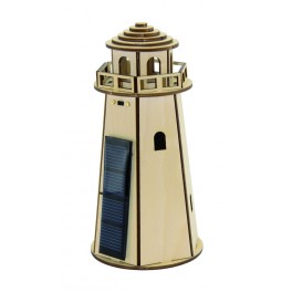 Phare solaire "Starlight", Kit solaire bois avec batterie