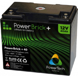 Batterie Lithium 12V 40Ah – LiFe (LiFePO4) – PowerBrick+